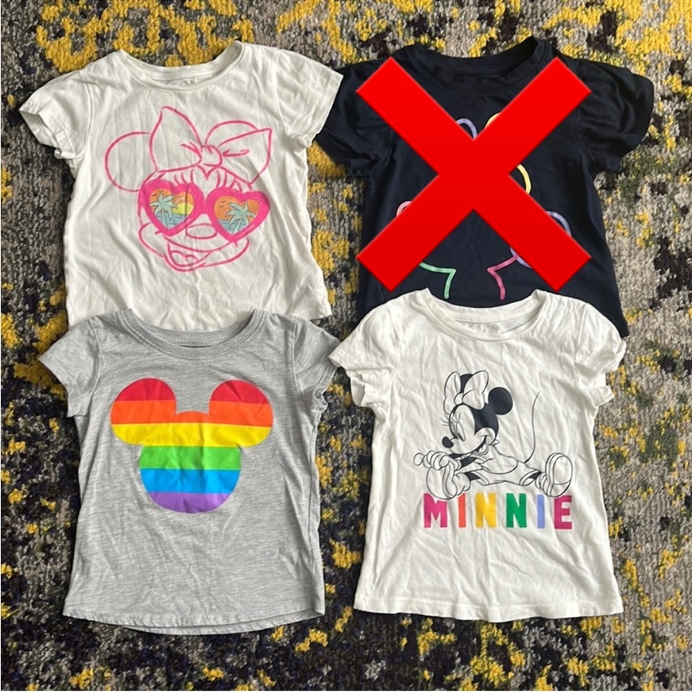 Lot of 3 Gap Disney Minnie Mickey Tee Shirts
